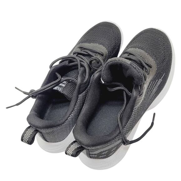 Breathable Black Mesh Lace-Up Running Shoes For boys With Lightweight size 4 - Picture 6 of 11